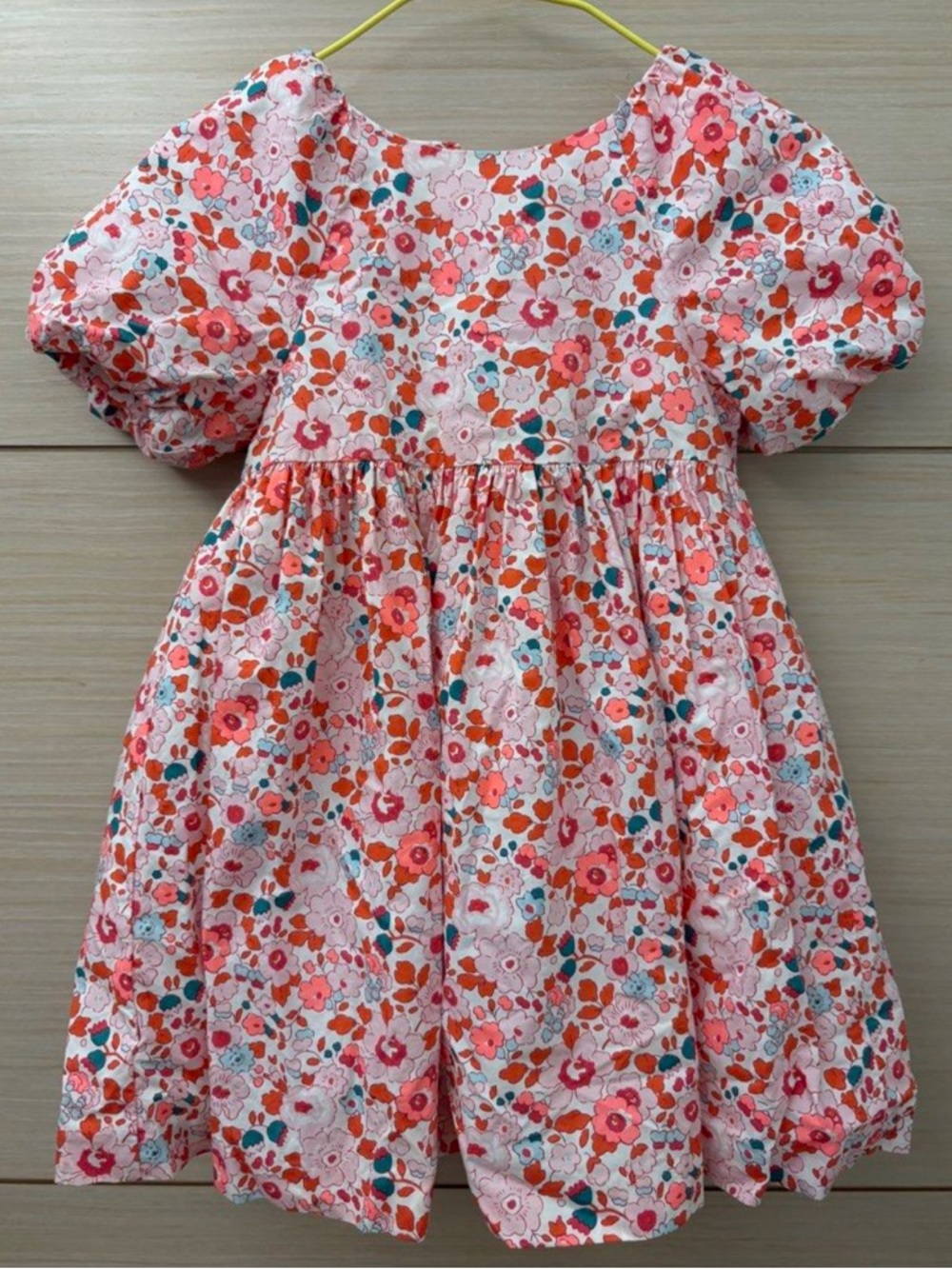 Jacadi Floral Puff-Sleeve Liberty Print Girls Dress